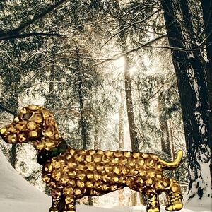 Rhinestone Dachsund Brooch